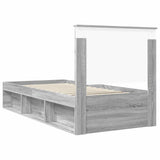 Bed Frame Grey Sonoma 90 x 190 cm Solid Pine Wood 3411069