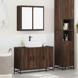 ZNTS 2 Piece Bathroom Furniture Set Brown Oak Engineered Wood 3300894