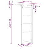 Sliding Door White and Black 83 x 232 cm 3332394