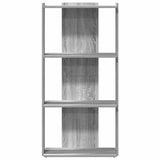 Bookcase 3-Tier Grey Sonoma 60x30x120 cm Engineered Wood 860270