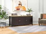 Sideboard, Buffet Cabinet with Doors and Adjustable Shelves for Living Room, Entryway, Black and T3398P551786