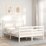 Bed Frame without Mattress White Small Double Solid Wood 3194282