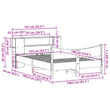 Bed Frame without Mattress White 135x190 cm Double Solid Wood Pine 3323309