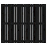 Wall Headboard Black 127.5x3x110 cm Solid Wood Pine 824942