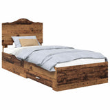 Bed Frame with Headboard Old Wood 90 x 190 cm Engineered Wood 3413664