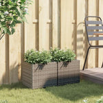 ZNTS Garden Planters 2 pcs Grey 36x30x32 cm Poly Rattan 3210533