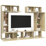 6 Piece TV Cabinet Set Sonoma Oak Engineered Wood 3079014