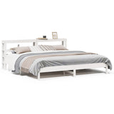 Bed Frame without Mattress White 200x200 cm Solid Wood Pine 3306136