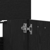 2 Piece Bathroom Furniture Set Black Oak Engineered Wood 862041