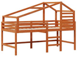 Loft Bed Frame Wax Brown 90 x 190 cm Solid Pine Wood 3422701