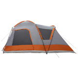 Cabin Tent Grey and Orange 8-Person Polyester and Steel 42028577