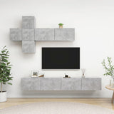 7 Piece TV Cabinet Set Concrete Grey Engineered Wood 3079129