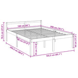Bed Frame White Solid pine wood, Plywood 160 x 200 cm Bed Frame 810625