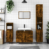 Bathroom Cabinet Smoked Oak 80x33x60 cm Engineered Wood 831657