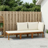 3 pcs Solid Acacia Wood & Rope Natural 3407789