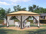 3.3 x 3.3m Pop Up Gazebo, Double Roof Foldable Canopy Tent with Zipped Mesh Sidewalls, Height T3398P318790