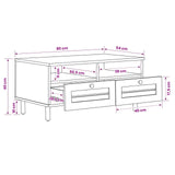Coffee Table Brown and Black 80 x 54 x 40 cm Solid Mango Wood 4018857