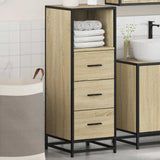 ZNTS Bathroom Cabinet Sonoma Oak 35x37.5x100 cm Engineered Wood 849250