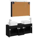 Bathroom Furniture Set 4 pcs Black Oak 3406776
