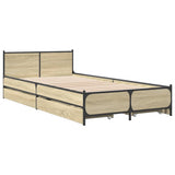 Bed Frame with Drawers without Mattress Sonoma Oak 75x190 cm Small Single 3279973