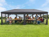 10'x20' Pop Up Canopy Tent, 210D Oxford Folding Gazebo with 6 Full Mesh Sidewalls & 6 Zipper Doors, 43107457