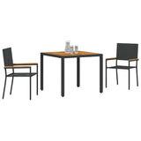 Garden Dining Set 3 pcs Black and Brown Poly Rattan 3365402
