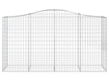 Arched Gabion Baskets 14 pcs 200x50x140/160 cm Galvanised Iron 3145694