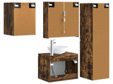 Bathroom Cabinet Set 5 pcs Smoked Oak 53 x 15.5 x 70 cm 3407307