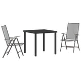 Garden Dining Set 3 pcs Anthracite Powder-Coated Steel 3379289