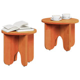 Coffee Table 2 pcs Wax Brown Solid Pine wood 873555