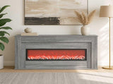 Fireplace with LED Strip Grey Sonoma 130 x 20 x 69.5 cm 8021092