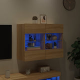 TV Wall Cabinet with LED Lights Sonoma Oak 78,5x30x60,5 cm 837101