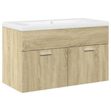 Bathroom Sink Cabinet with Built-in Basin Sonoma Oak 3324984