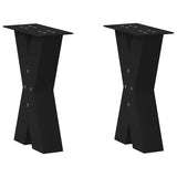 ZNTS Coffee Table Legs X-Shaped 2 pcs Black 38x cm Steel 4012952