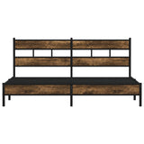 Metal Bed Frame without Mattress Smoked Oak 200x200 cm 3308485