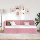 Corner Bed Frame with Headboard Pink 80 x 200 cm Velvet 42016516