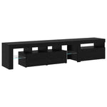 TV Cabinets 2 pcs with LED Lights Black Oak Engineered Wood 3332518