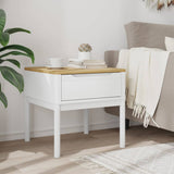 Lamp Table FLORO White 55x55x54 cm Solid Wood Pine 374027