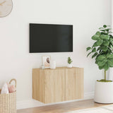 TV Wall Cabinet with LED Lights Sonoma Oak 60x35x41 cm 837306