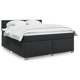 Box Spring Bed with Mattress Black 180x200 cm Faux Leather 3286132
