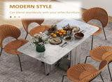 Multi-Storage Six-Person Drop Leaf Dining Table - Mixed Grey T3398P342368
