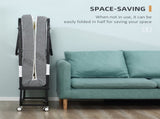 Folding Bed with 10cm Mattress, Portable Foldable Guest Bed with Sturdy Metal Frame on Wheels T3398P343012