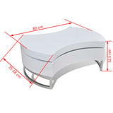 ZNTS Coffee Table Shape-adjustable High Gloss White 240424