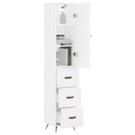 Highboard White 34.5x34x180 cm Engineered Wood 3198825
