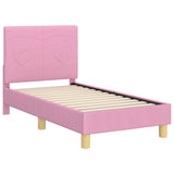 Toddler Bed Frame with Headboard Pink 70 x 140 cm Fabric 42010982