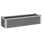 Garden Raised Bed Grey 100 x 30 x 22 cm WPC and Aluminium 42039081