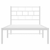 Metal Bed Frame without Mattress with Headboard White 100x200cm 355703