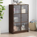 Highboard with Doors Brown Oak 68x37x109 cm Engineered Wood 3295856