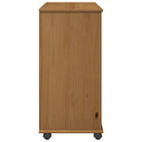 Rolling Cabinet Honey Brown 63.5 x 39 x 79 cm Solid Pine Wood 42028360