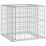Garden Bench With Gabion Basket Natural Pine, Silver 3196242